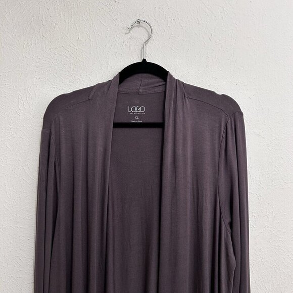 LOGO Lori Goldstein A272836 Open Front Colorblock Cardigan Contrast Pockets XL - Picture 3 of 12